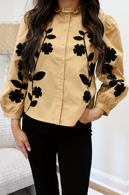 Evening Grace Embroidered Top