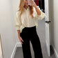 Black Ruffle Bottom Pants