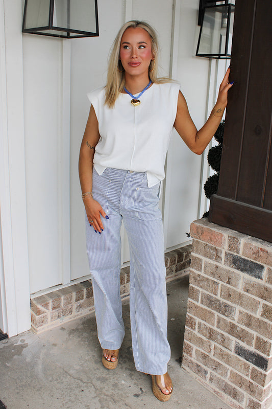 Kylie Pinstripe Pants