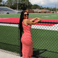 Victory Red & White Stripe Midi