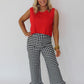 Gingham Ruffle Pant - Black