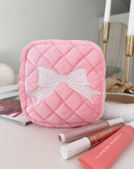 Bow Mini Bag - Pink Velvet