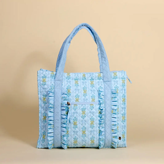 The Everyday Quilted Tote Bag - Oh So Fancy Blue