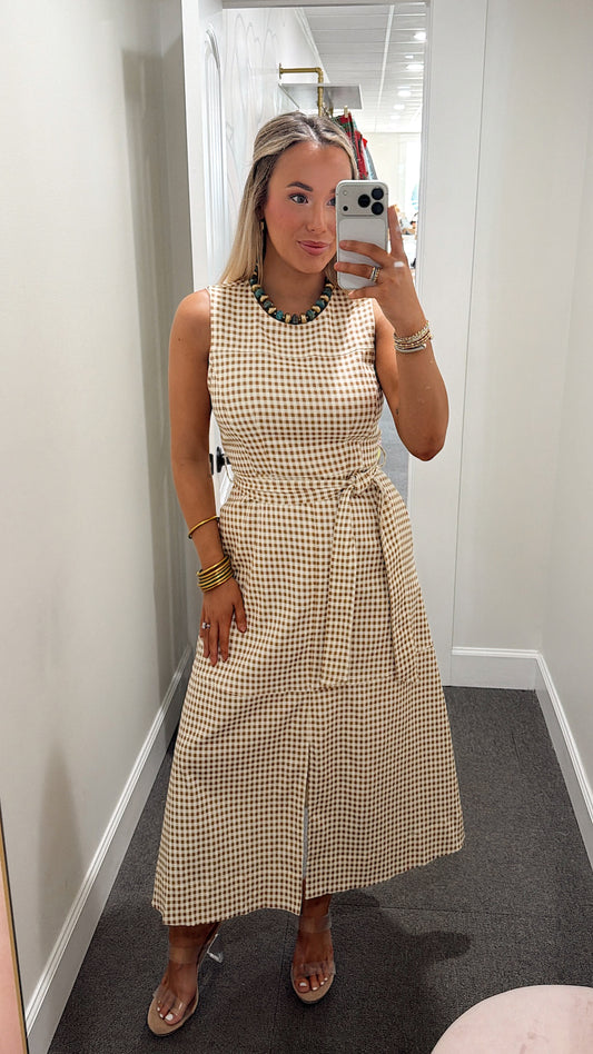 Autumn Harvest Gingham Midi
