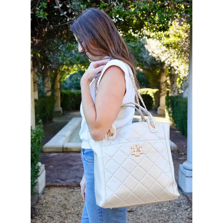 CAROLINE HILL | Pearl Quilted Kinzley Tote