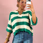 Classic Knit Stripe Top - Green