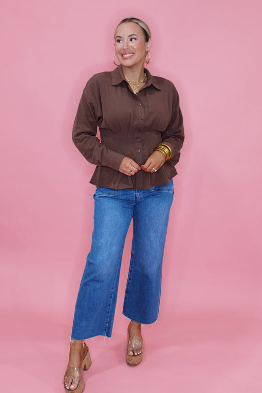 The Ella Top - Brown