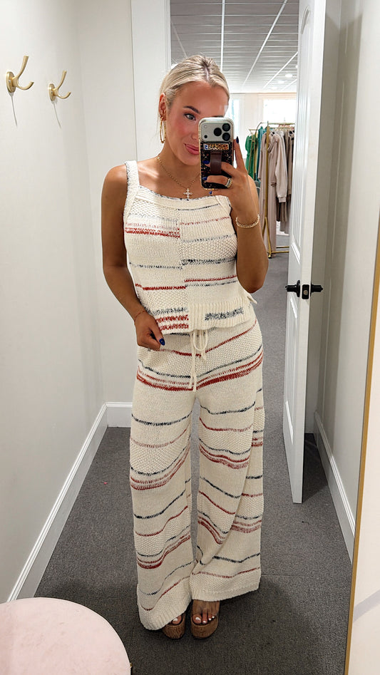 Coastal Stripe Knit Pant Set