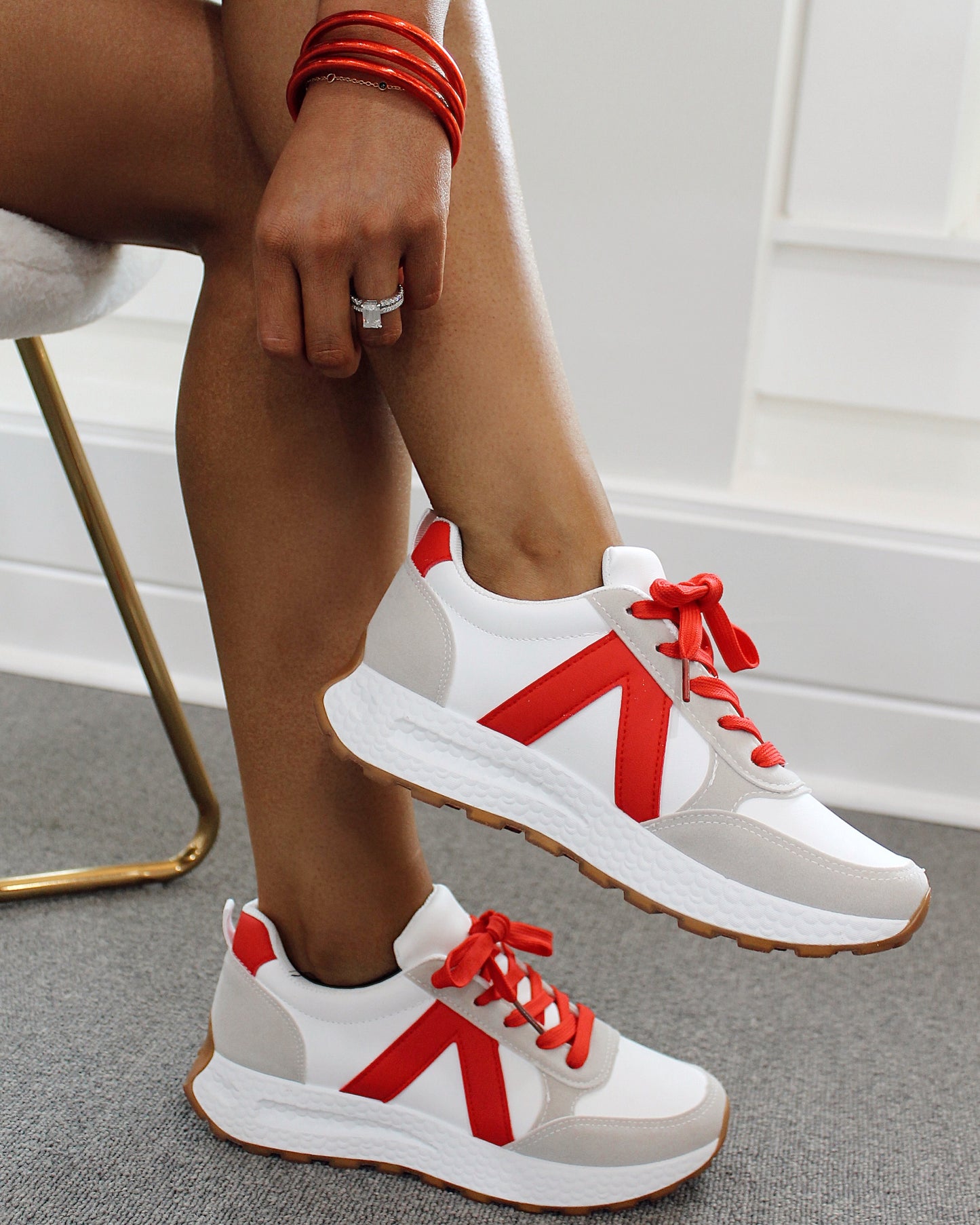 The Kylee Sneaker in Red