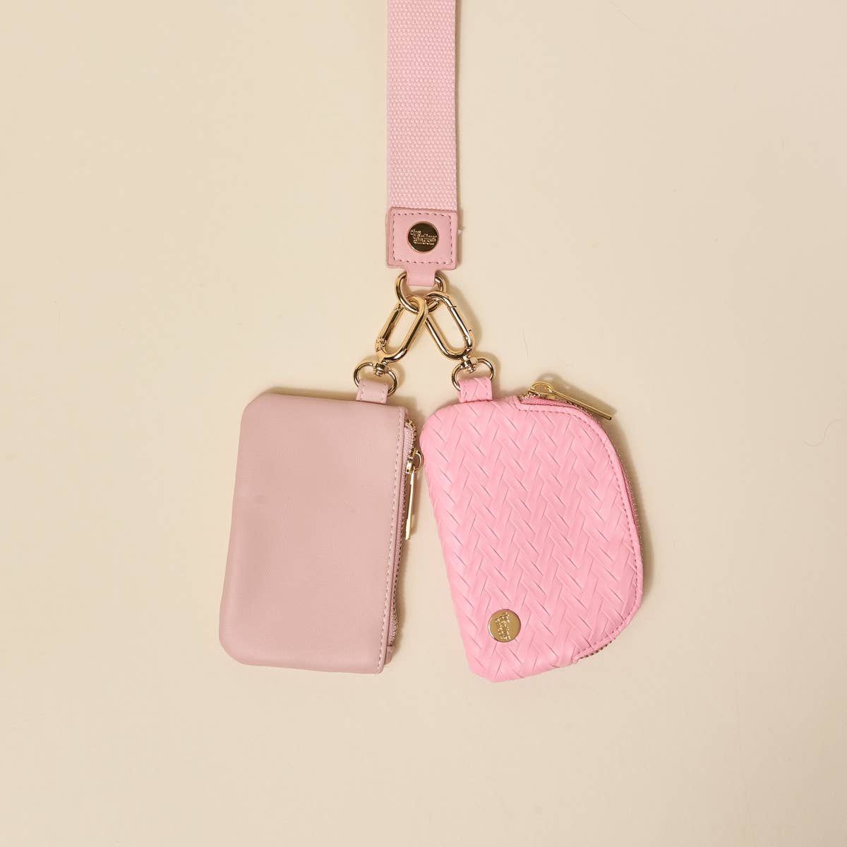 Dynamic Duo Pouch Luxe Wristlet–Blush