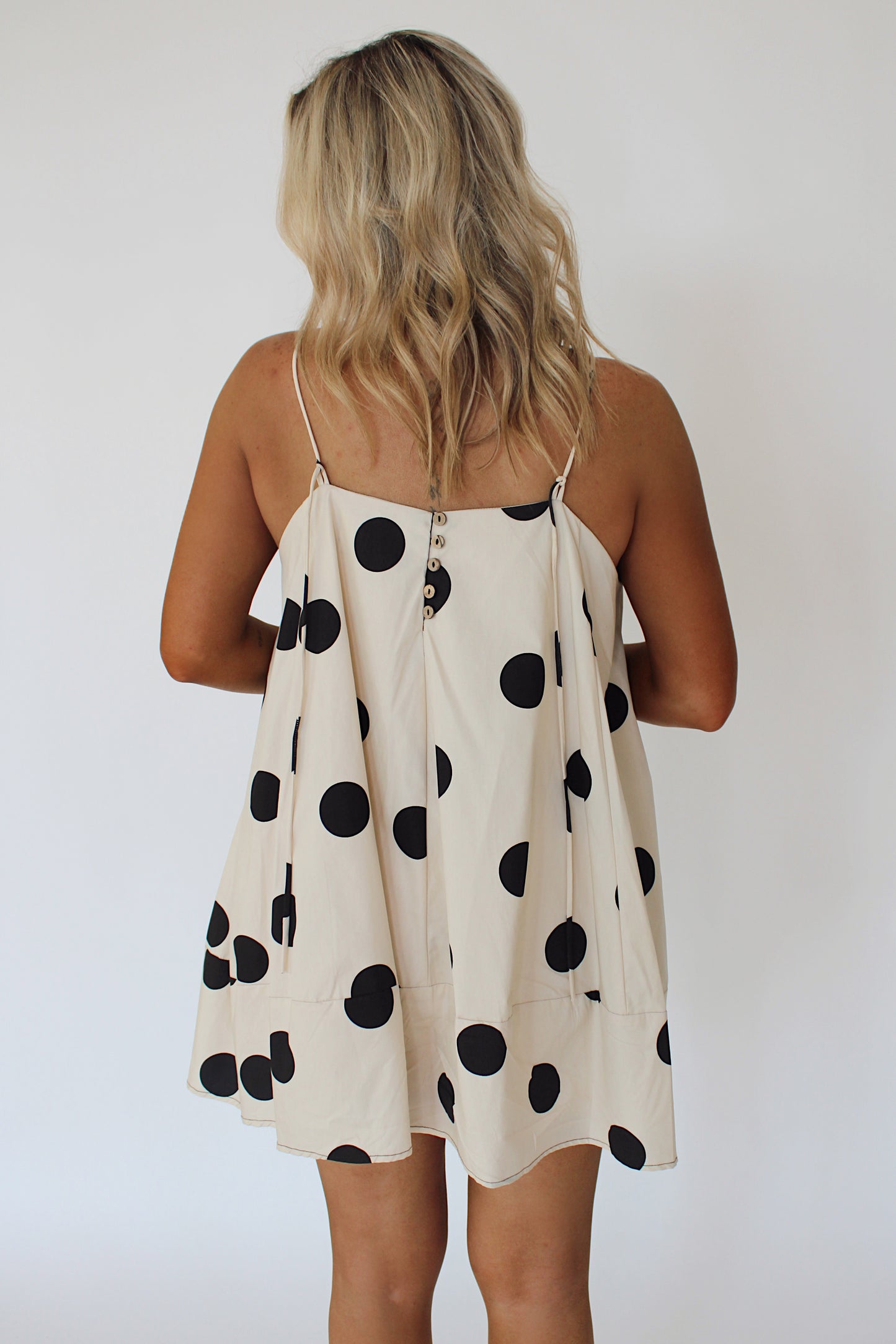 Tie Strap Polka Dot Dress