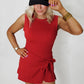 Tie Wrap Romper - Red