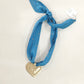 Hart Designs | Blue Scarf Necklace w/ Heart Pendant