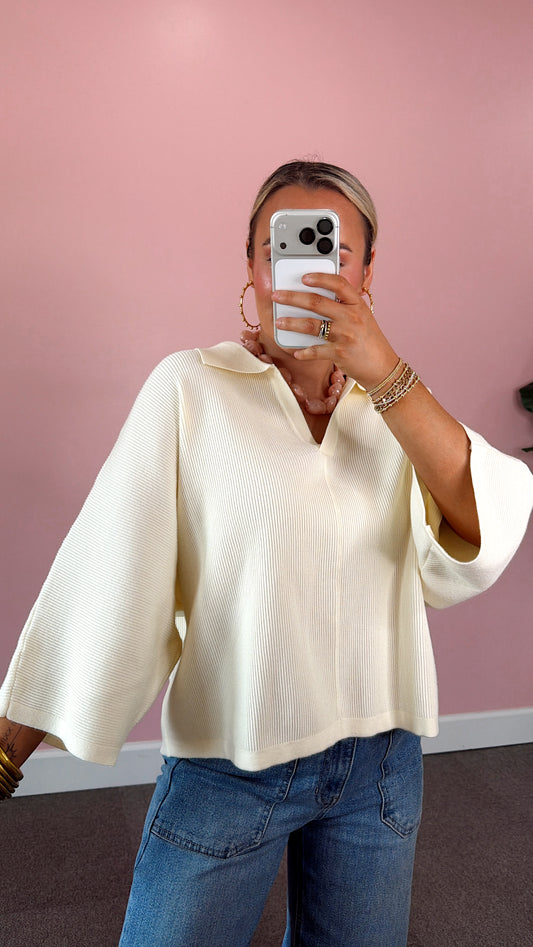 Reset V Neck - Cream