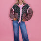 Rose Pattern Puffer Jacket