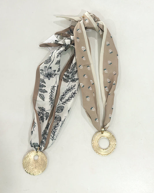 Hart Designs | Neutral Gold Pendant Scarf Necklaces