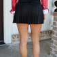 Pleated Tennis Skort - Black
