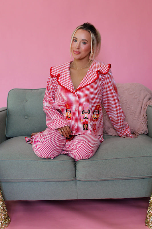 Nutcracker Embroidered Pajamas
