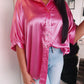 ADRIENNE / Bubblegum Button Down Blouse