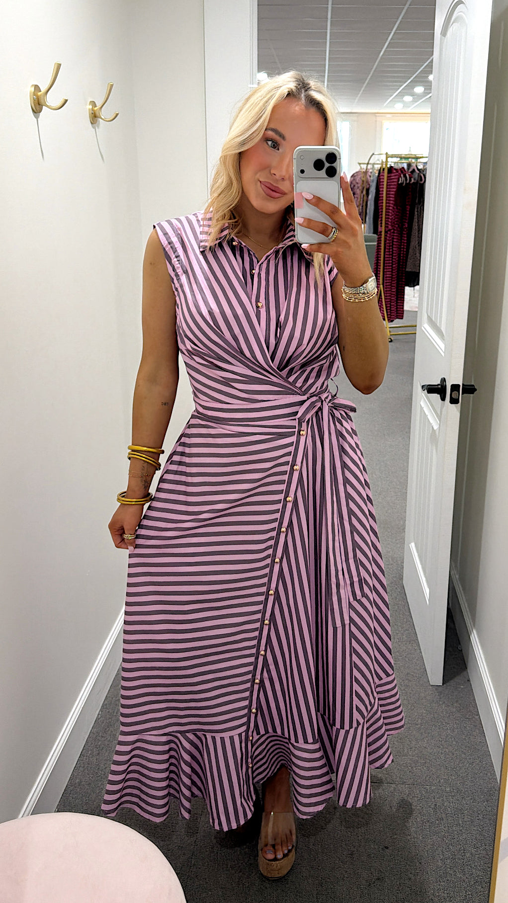Blush Cocoa Striped Maxi