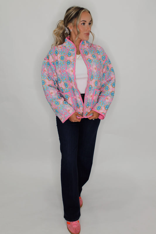 The Ellie Floral Quilted Jacket