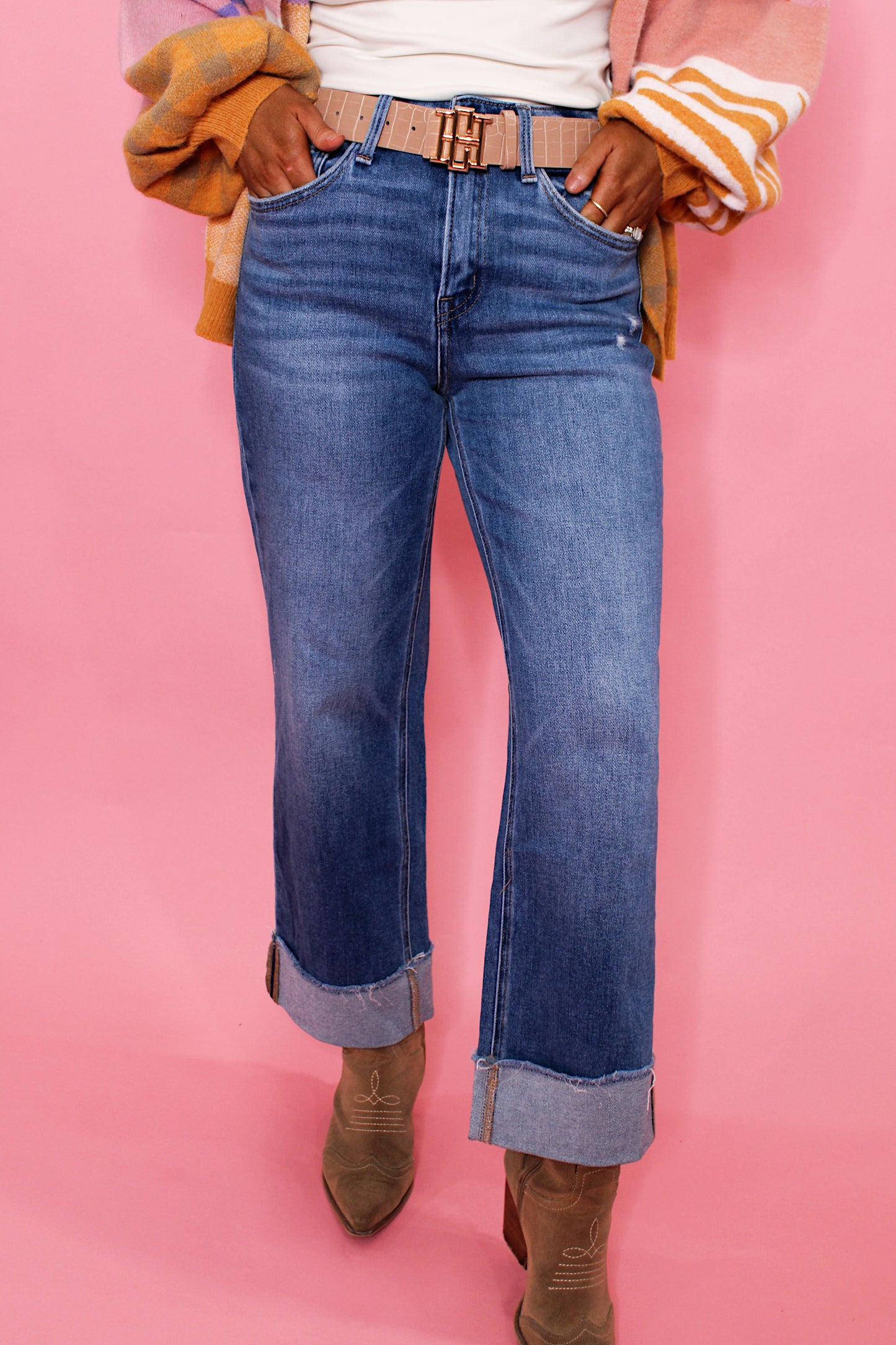 FLYING MONKEY / High Rise Cuff Leg