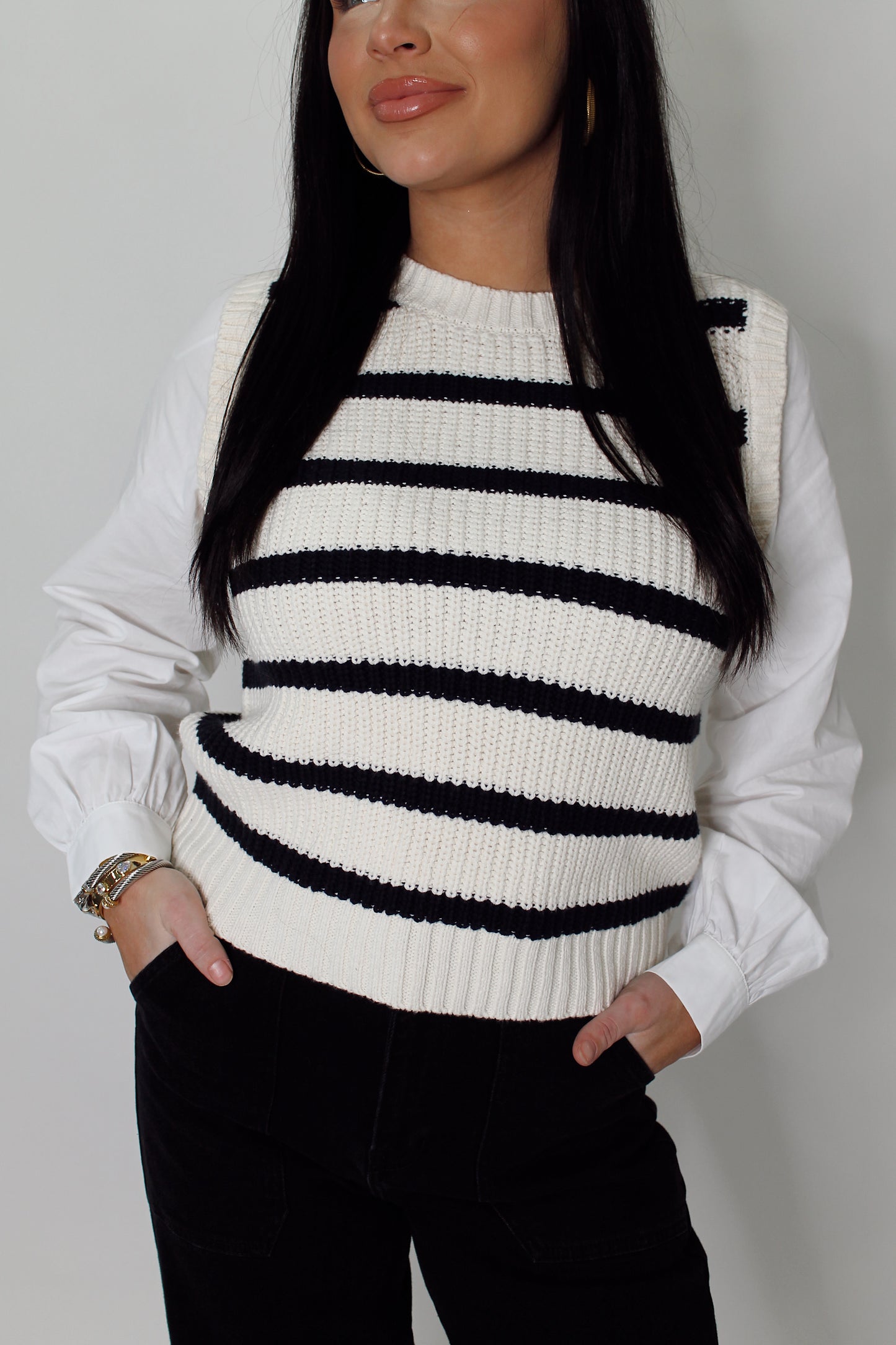 Chic Sweater Vest Blouse