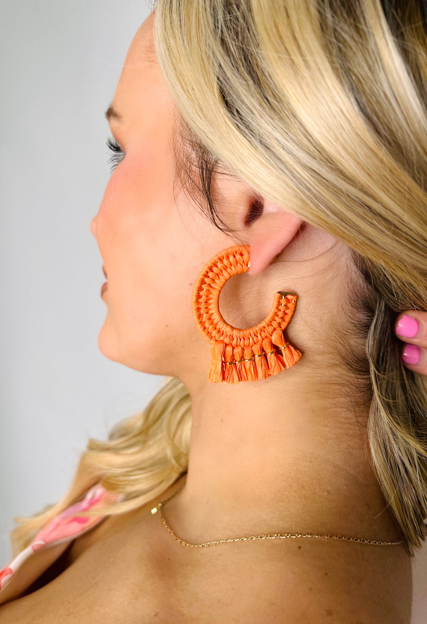 Rae Tassel Earrings - Orange