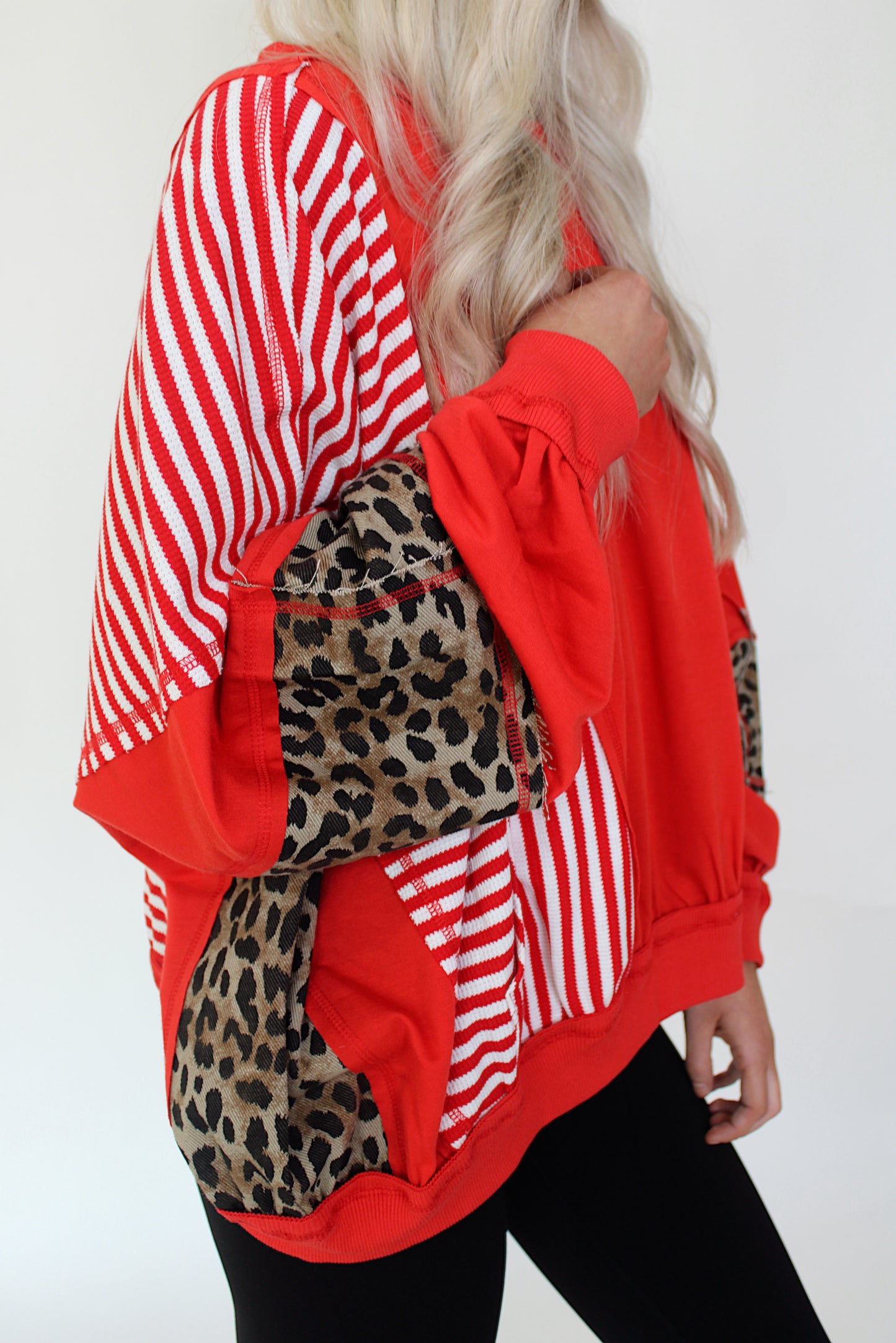 Gameday Red & Cheetah Pullover