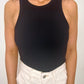 Sporty Spice Ribbed Bodysuit in Black