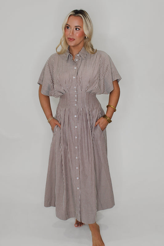 The Millie Striped Midi Dress