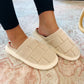 Criss Cross Faux Fur Slippers