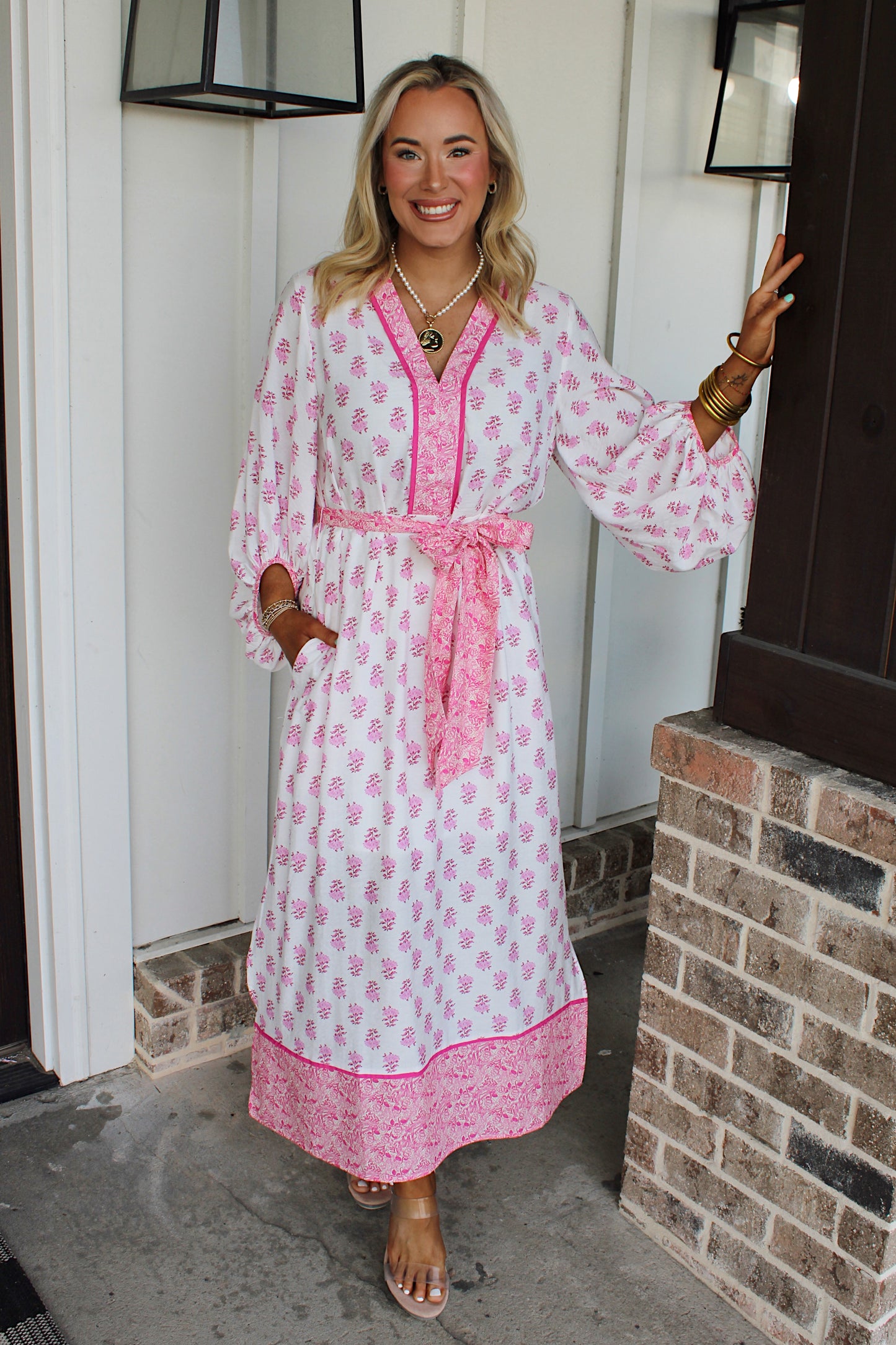 Blush Garden Midi Dress
