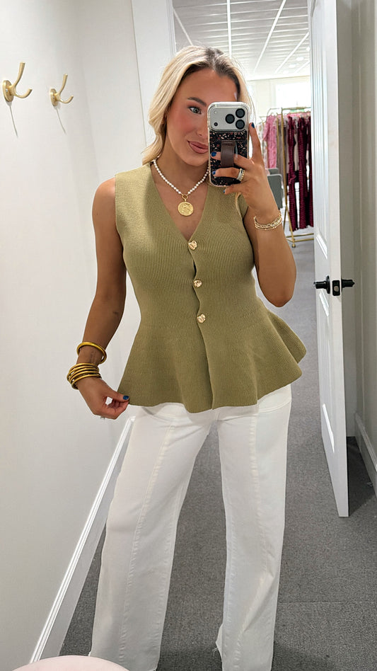 Olive Elegance Top