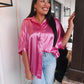 ADRIENNE / Bubblegum Button Down Blouse