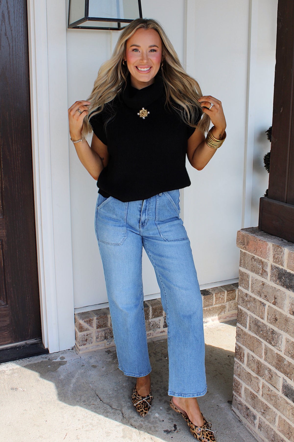 Crisp Morning Knitted Top - Black