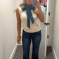 Fall Daydream Denim Tie Top