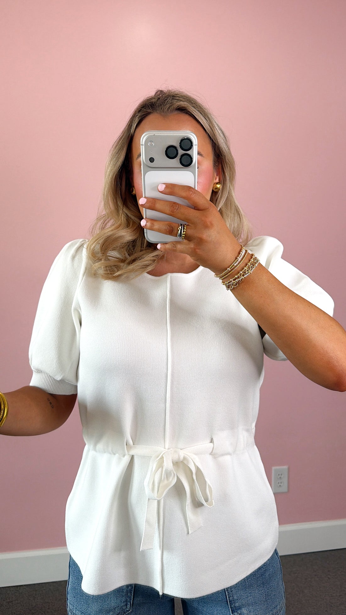 Chic Tie Waist Blouse