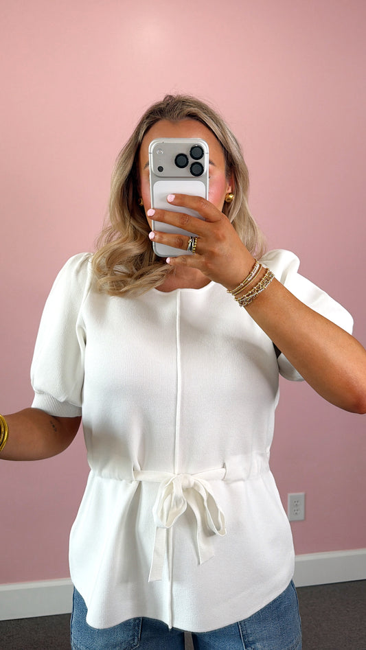 Chic Tie Waist Blouse