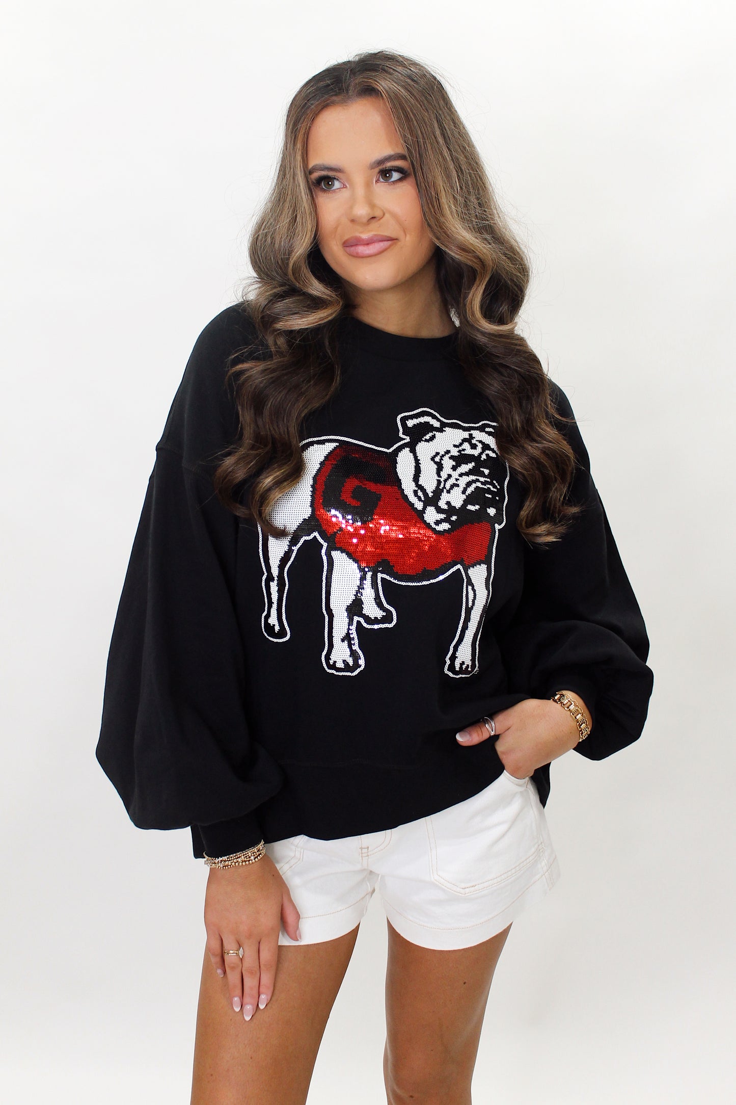 Stewart Simmons - Bulldog Sequin Balloon Pullover