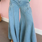 Pleated Wide Leg Jean