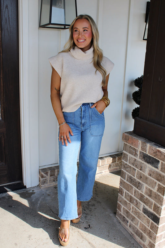Crisp Morning Knitted Top - Oatmeal
