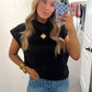 Crisp Morning Knitted Top - Black