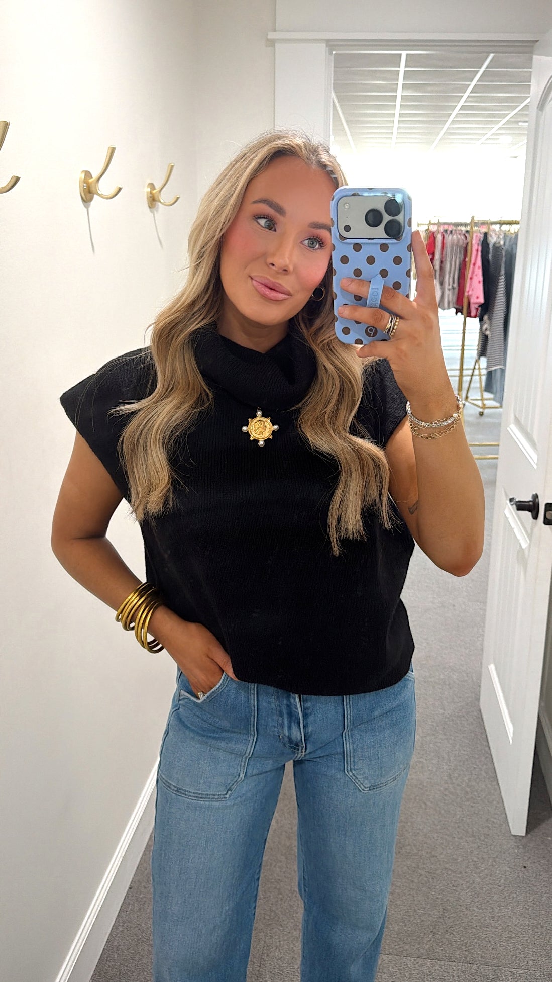 Crisp Morning Knitted Top - Black