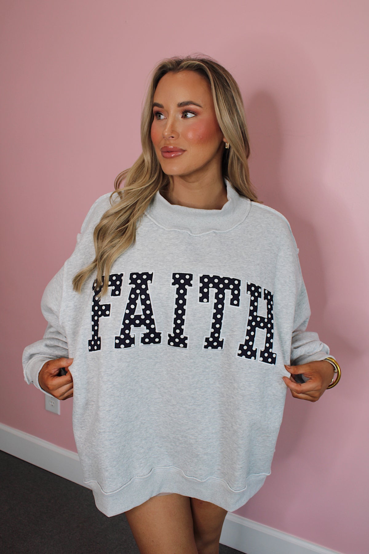 Faith Polka Dot Mockneck