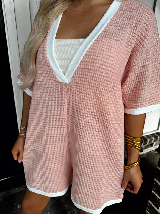 Waffle Knit Relaxed Romper