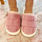 Criss Cross Faux Fur Slippers