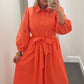 Poised Romance Midi Dress in Orange