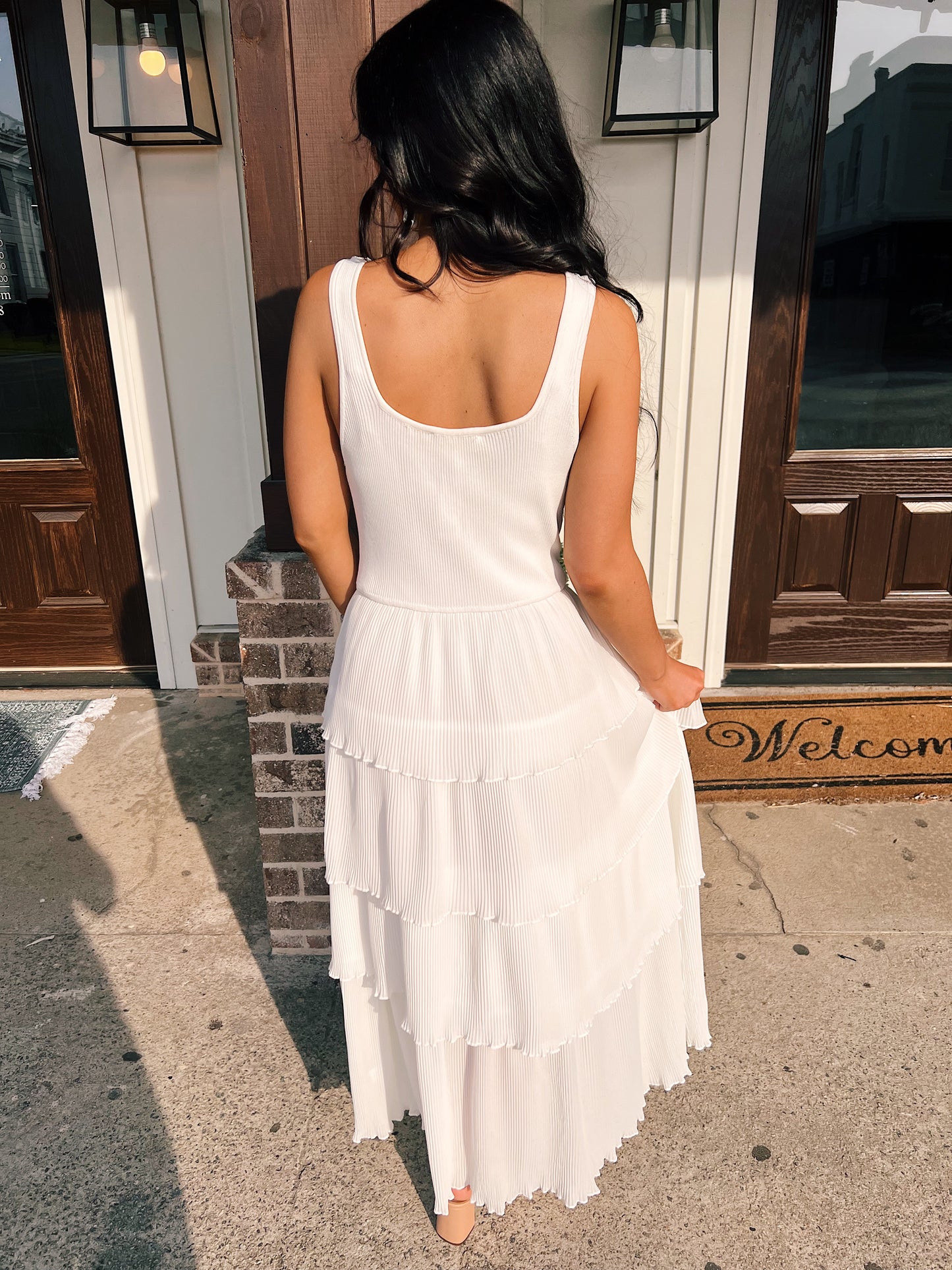 All The Sway White Midi Dress