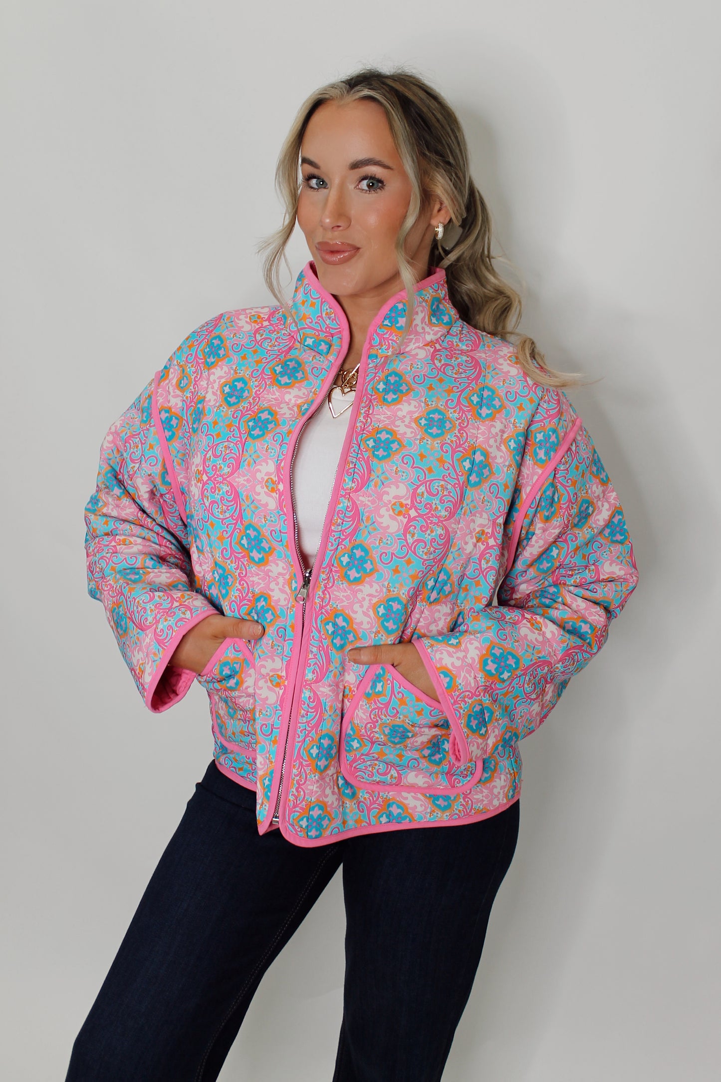 The Ellie Floral Quilted Jacket